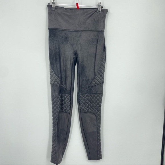 Spanx Quilted Faux Leather Legging in Black. Sz M 20248R - Picture 1 of 12